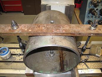  All the holes (not counting rivets) are done except for the smokestack hole. We add a center bolt in the blast pipe hole to help secure the pipe and start a series of larger holes for the smokestack.